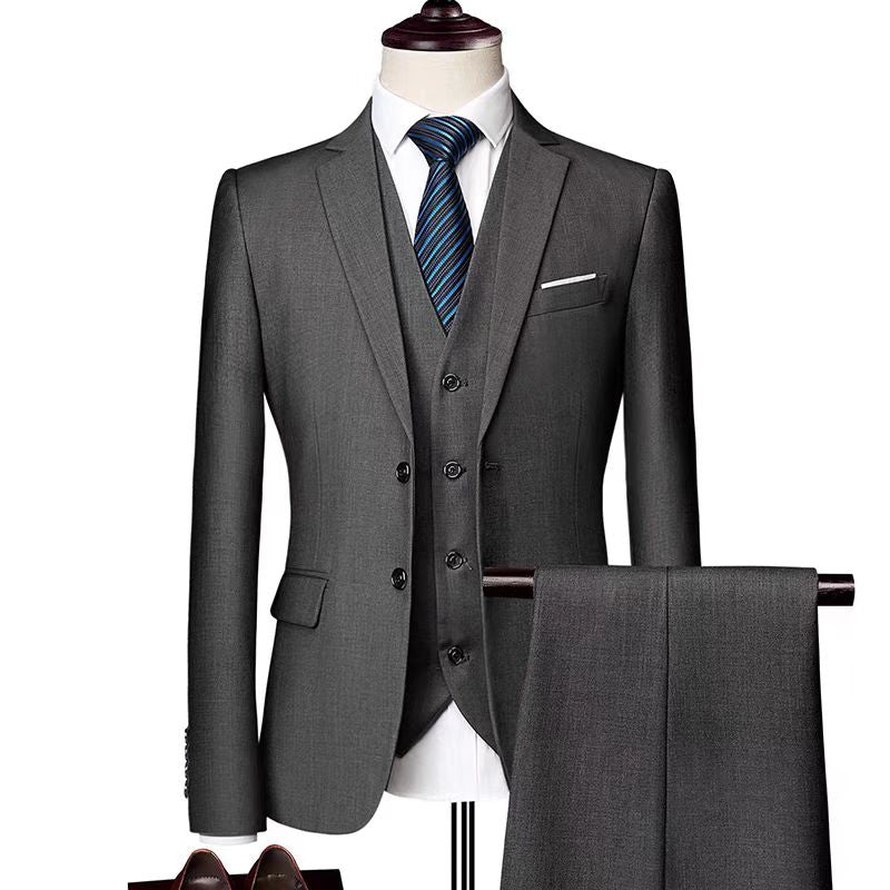 T0008 Business casual suit for men, three pieces, customizable
