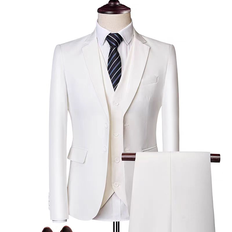 T0008 Business casual suit for men, three pieces, customizable