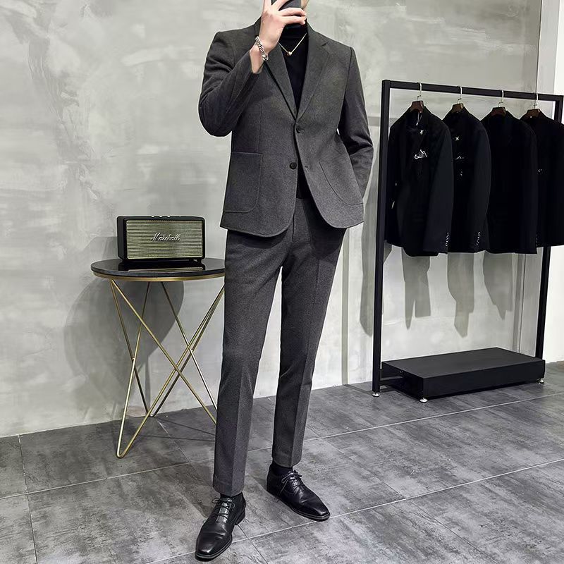 Y1307 Spring and Autumn British Style Handsome Suit Two-piece Set (Customizable)