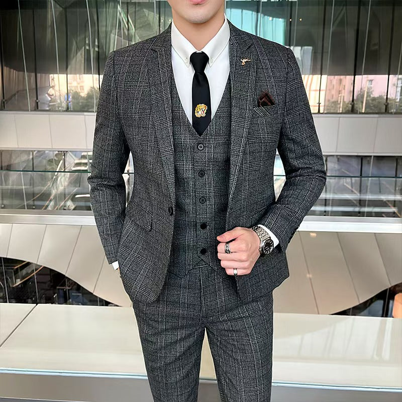 Y1392 Men's three-piece suit (customizable)