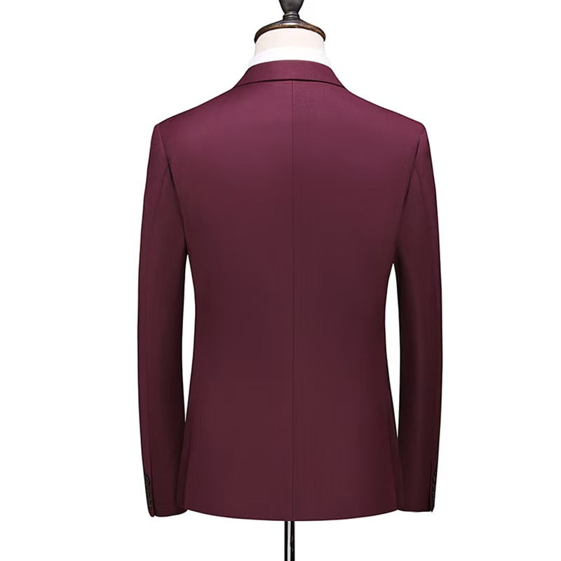 Y0255 two-piece suit double-breasted solid color