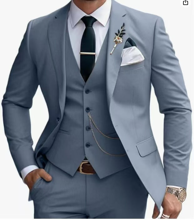 Y0254 3-piece suit 2-button casual