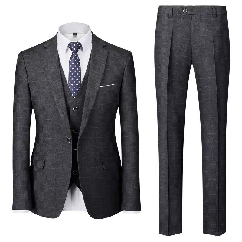 Y1447 Men's Plaid New Style Suit