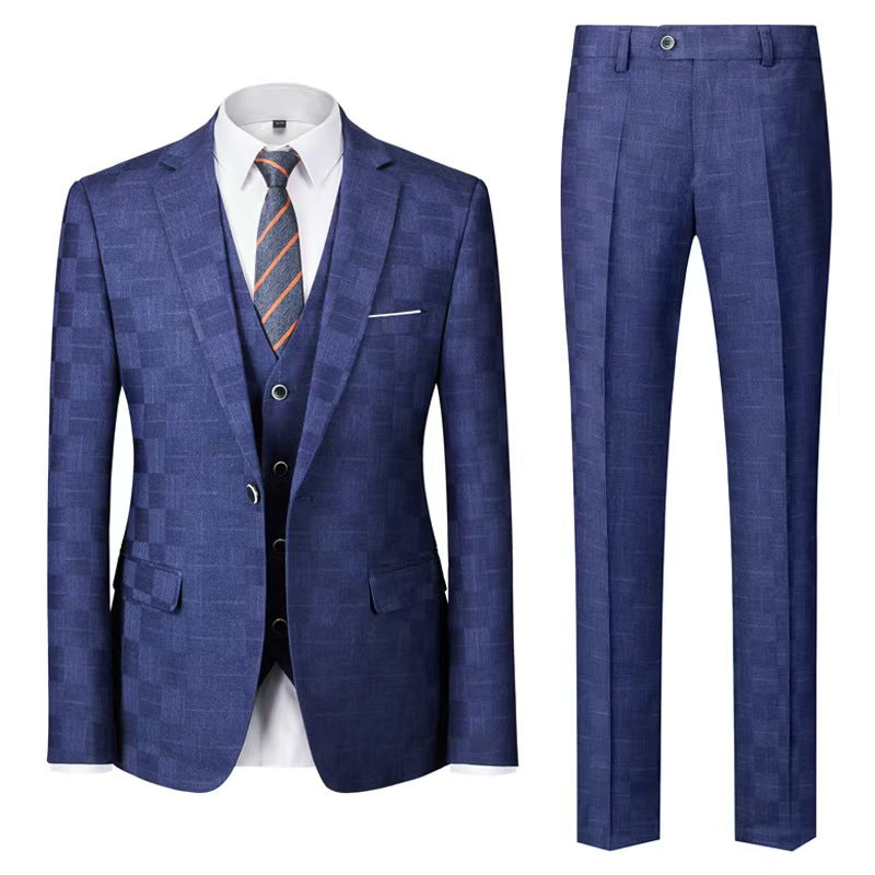 Y1447 Men's Plaid New Style Suit