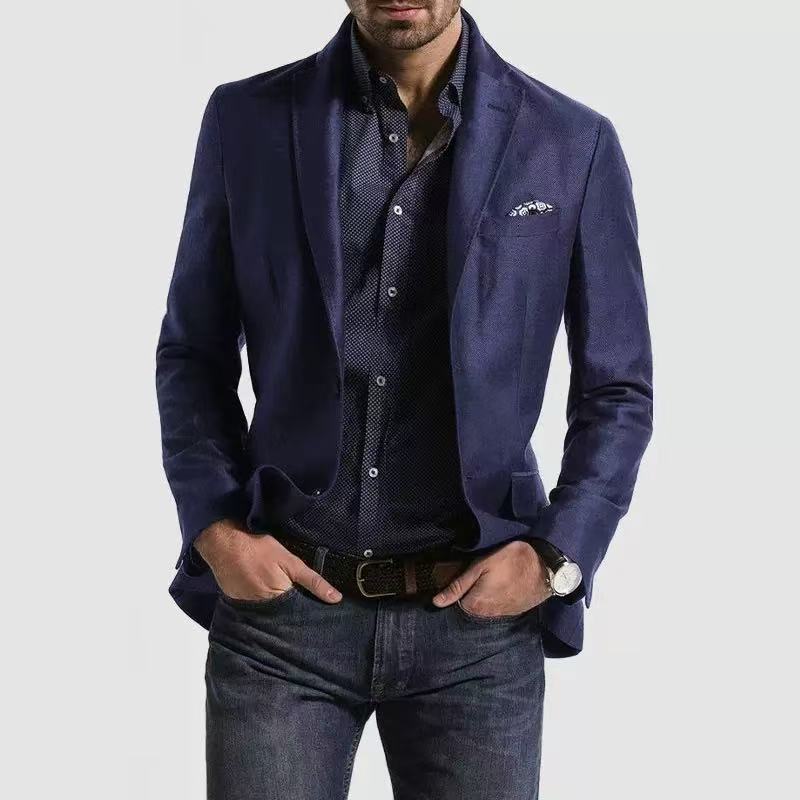 Y1743 three-piece suit with green collar