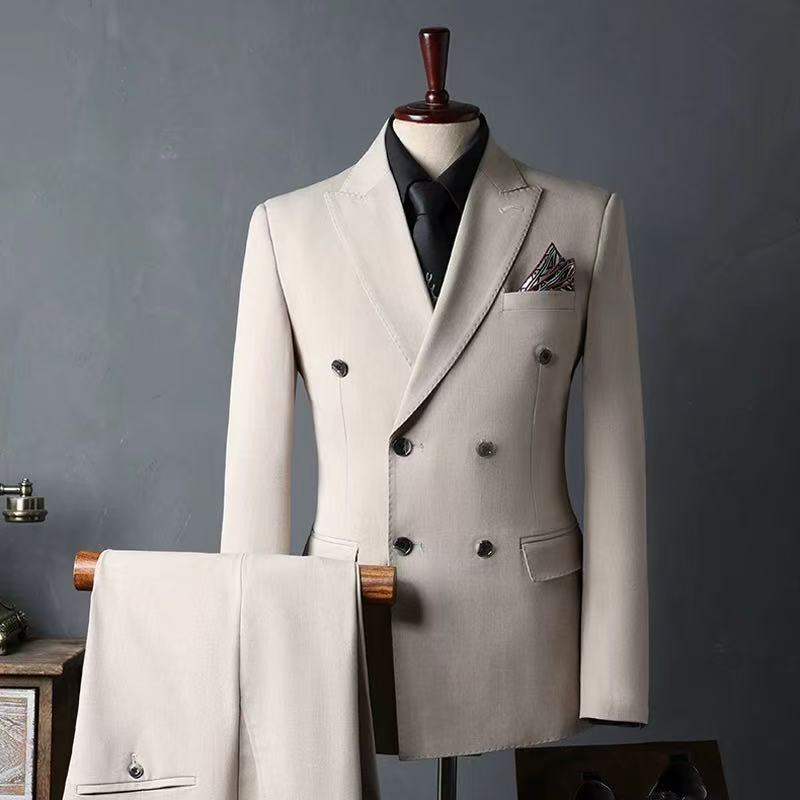 T0004 Men's suit British three-piece suit groom wedding dress