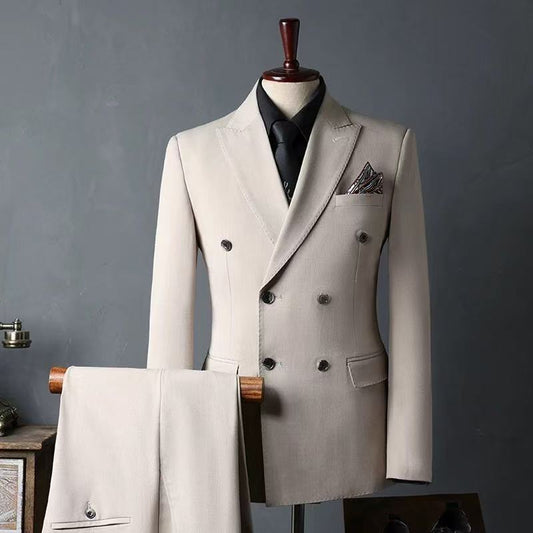T0004 Men's suit British three-piece suit groom wedding dress