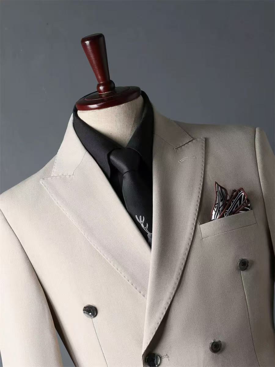 T0004 Men's suit British three-piece suit groom wedding dress