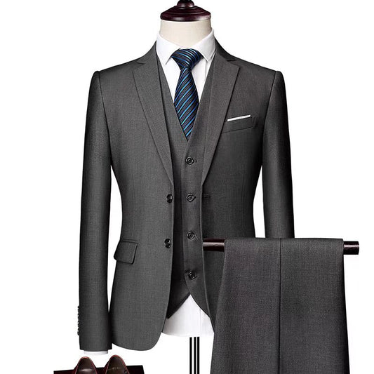 T0008 Business casual suit for men, three pieces, customizable