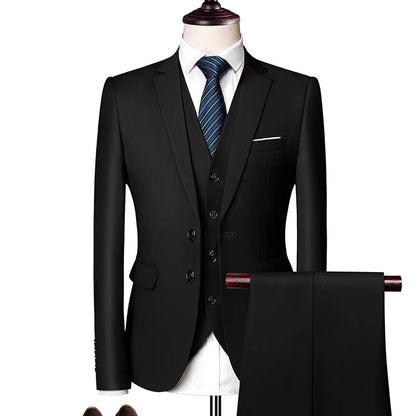 T0008 Business casual suit for men, three pieces, customizable