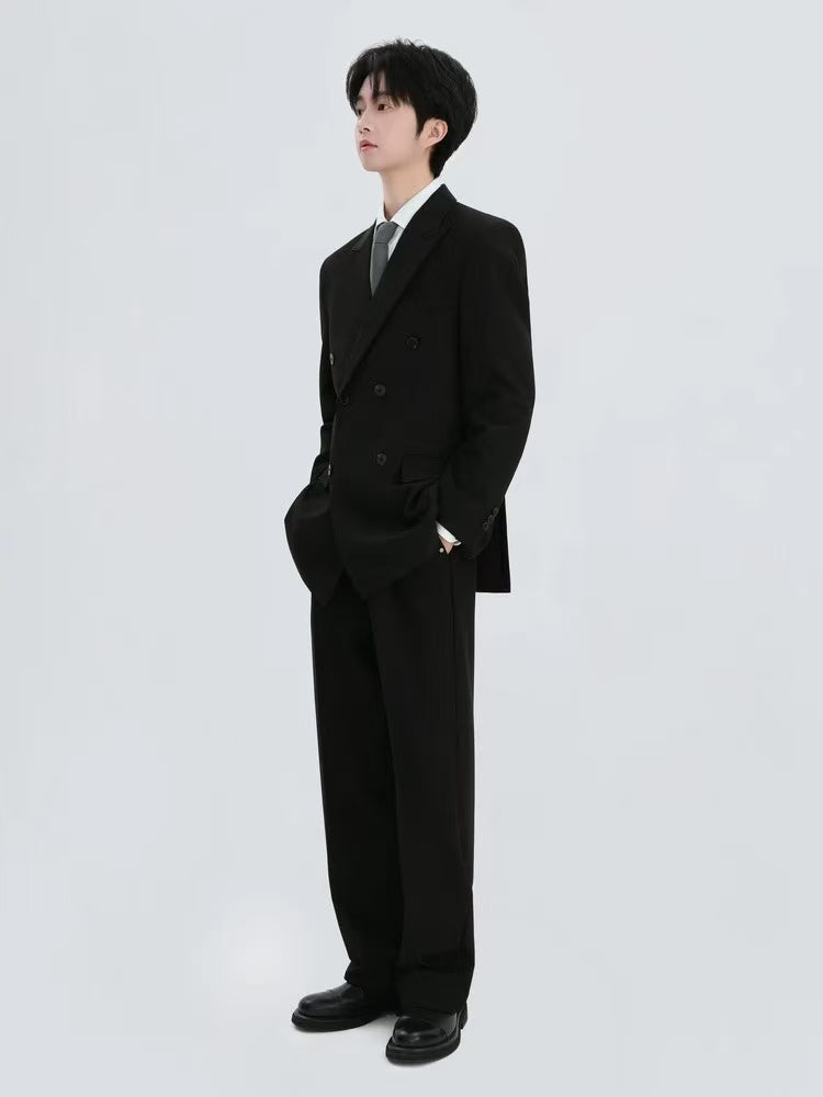 T0010 Striped loose suit jacket casual suit men