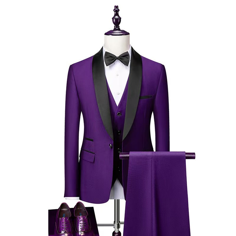 Y1279 Autumn Men's Business Suit Men's Wedding Groom Suit (Customizable)