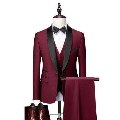 Y1280 Men's Business Casual Suit Men's Wedding Groom Suit (Customizable)