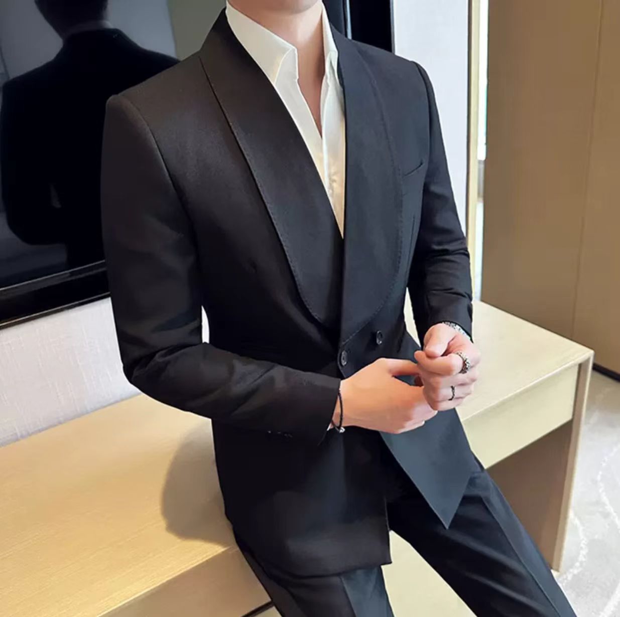 Y1282 Groom's suit British light luxury handsome suit (customizable)