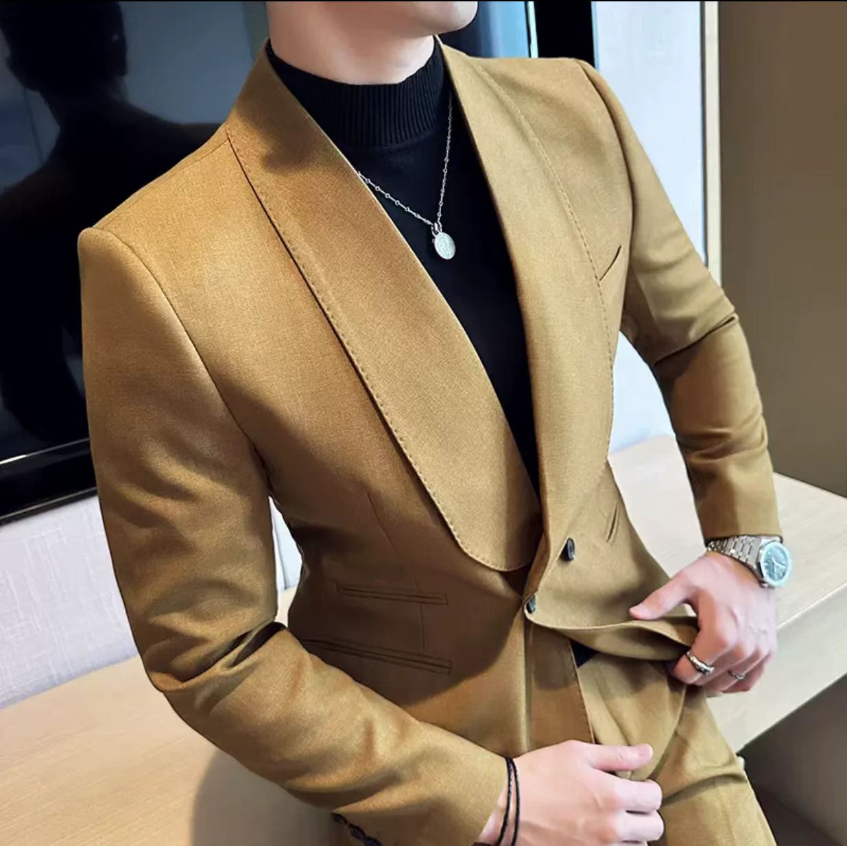 Y1282 Groom's suit British light luxury handsome suit (customizable)
