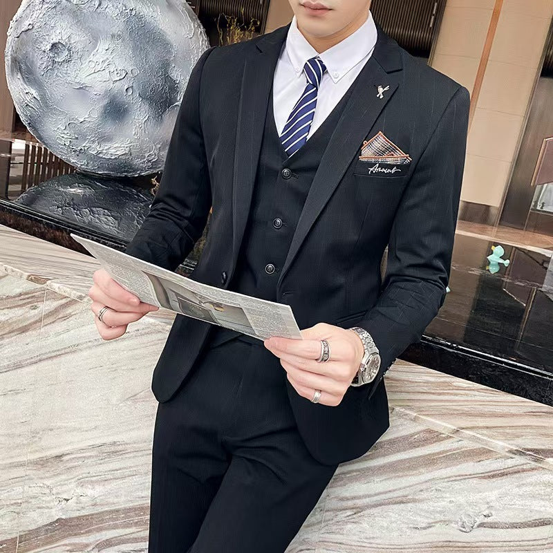 Y1298 Suit Groom Wedding Suit Three-piece Suit (Customizable)