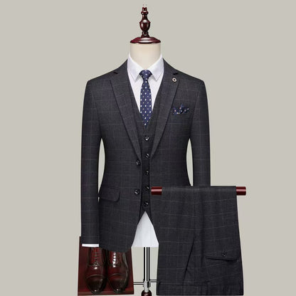 Y1301 Plaid Suit Men's Groom Wedding Suit (Customizable)