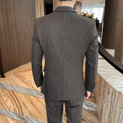 Y1302 Men's Suit Light Business Groomsman Three-piece Suit (Customizable)