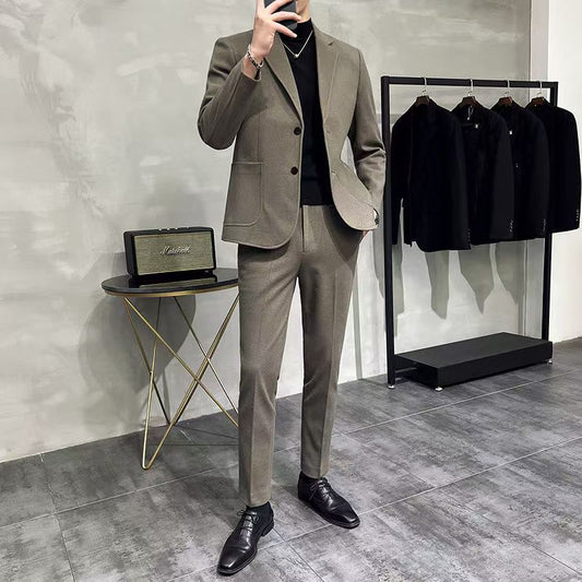 Y1307 Spring and Autumn British Style Handsome Suit Two-piece Set (Customizable)