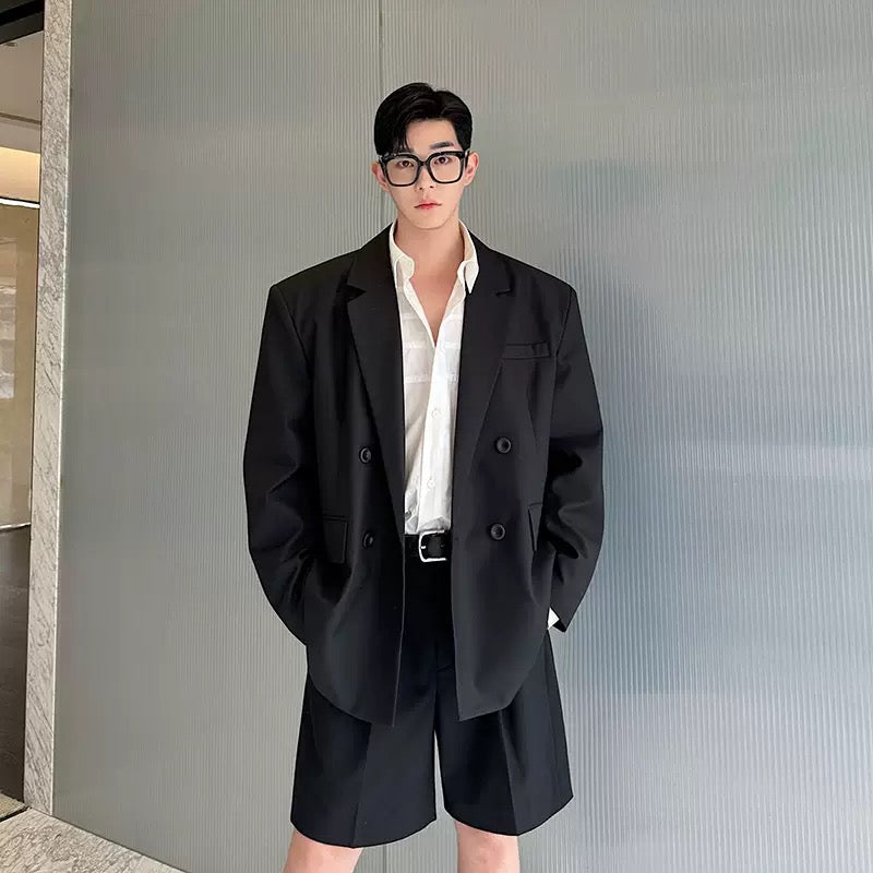 Y1318 double-breasted large suit (customizable)