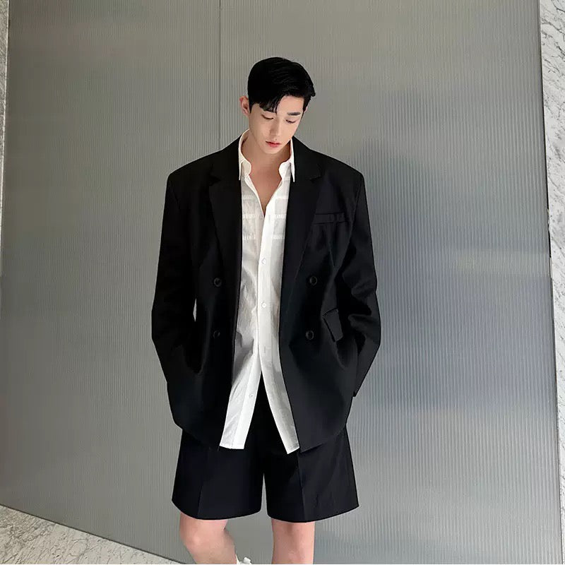 Y1318 double-breasted large suit (customizable)
