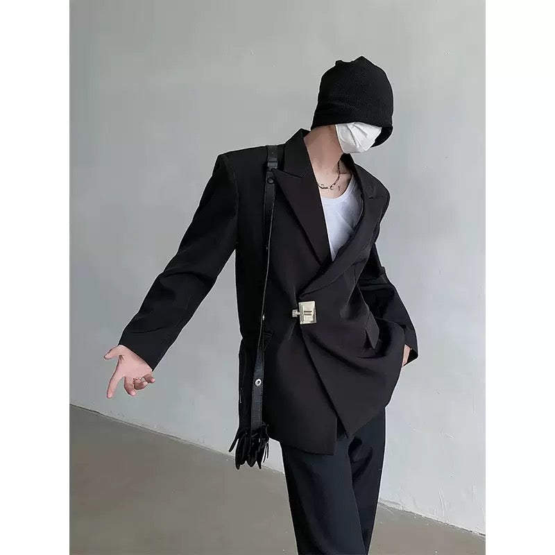 Y1321 Shoulder Pad Suit Jacket Men's Loose (Customizable)