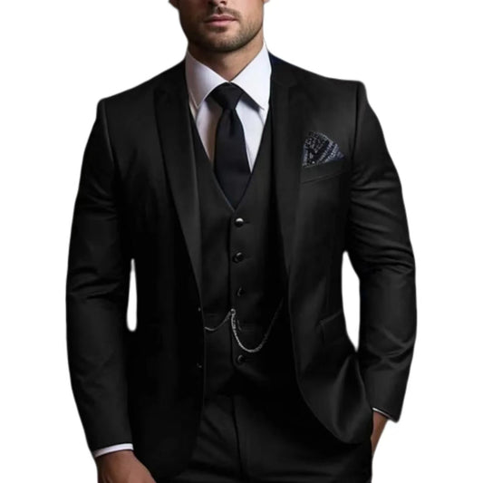 Y1373 Men's Slim Fit Three-Piece Suit (Customizable)