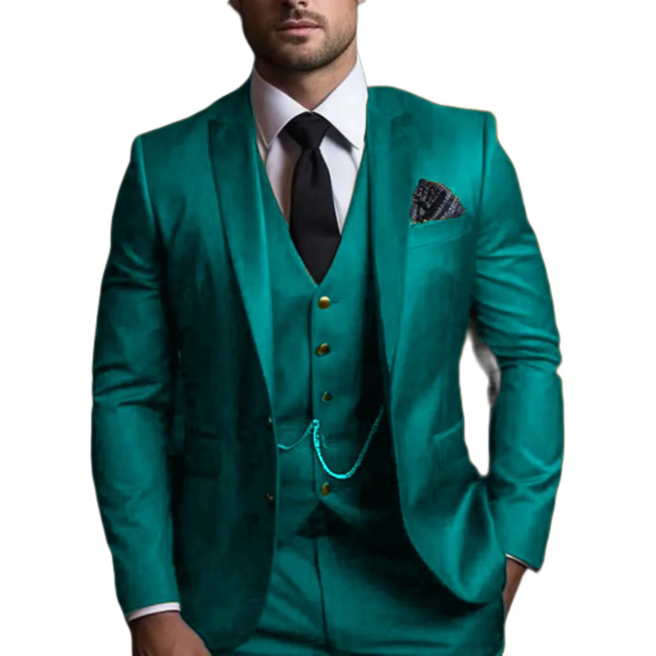 Y1373 Men's Slim Fit Three-Piece Suit (Customizable)