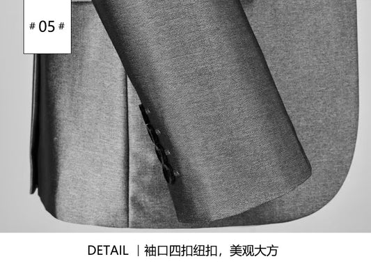 T1375 Men's Korean Slim Three-Piece Suit (Customizable)