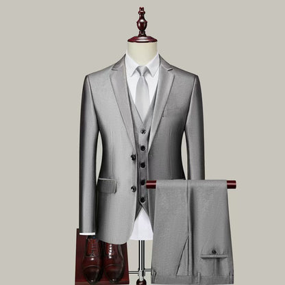 T1375 Men's Korean Slim Three-Piece Suit (Customizable)