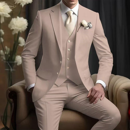 Y1386 Men's three-piece suit (customizable)