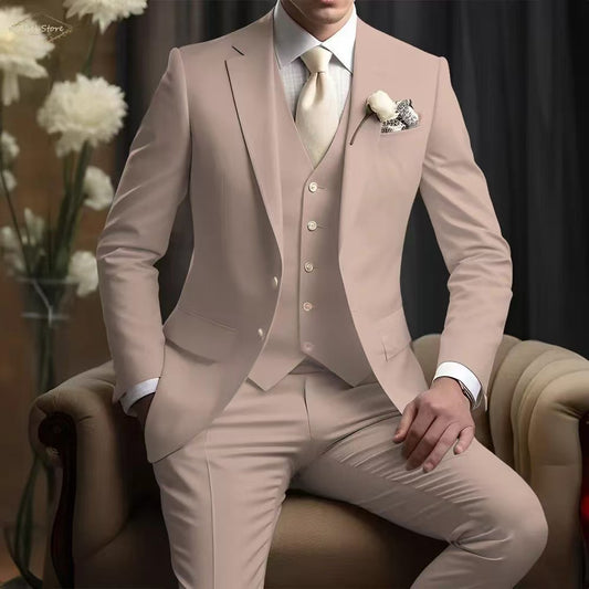 Y1386 Men's three-piece suit (customizable)