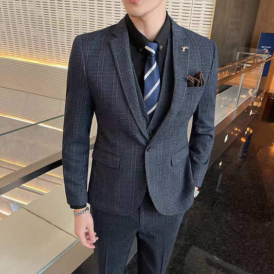 Y1392 Men's three-piece suit (customizable)