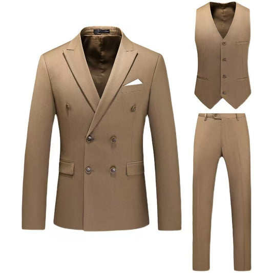 Y1340 three-piece double-breasted business casual suit