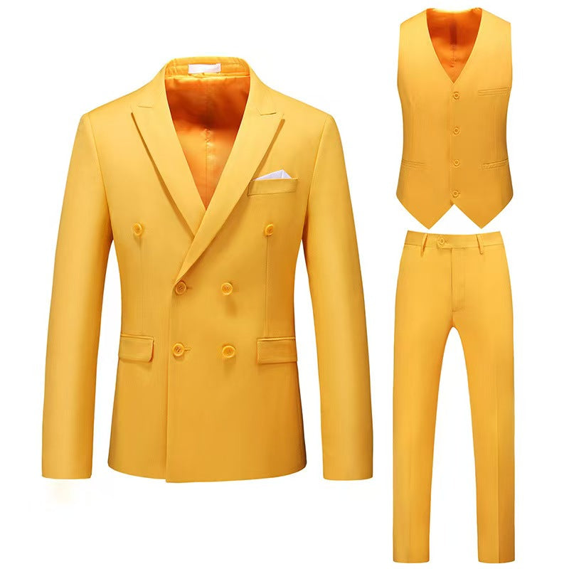 Y1340 three-piece double-breasted business casual suit