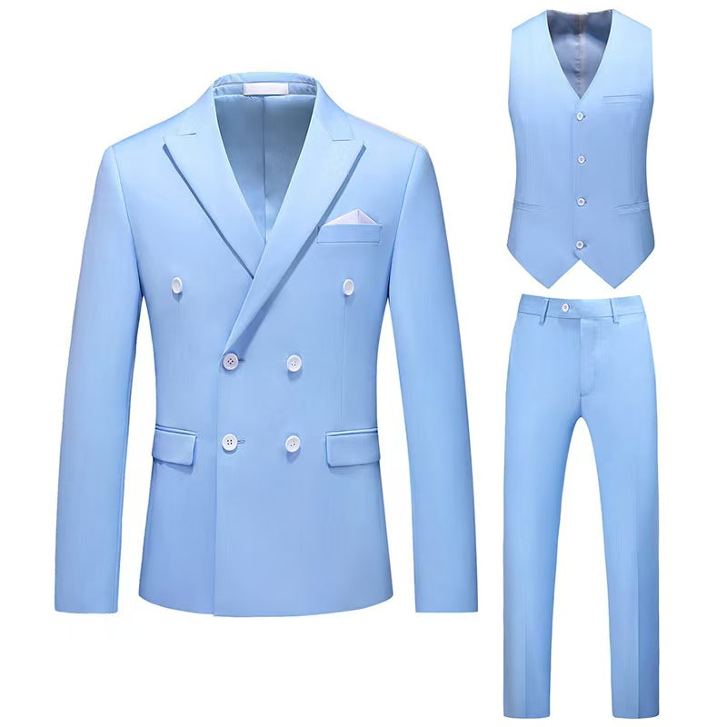Y1340 three-piece double-breasted business casual suit