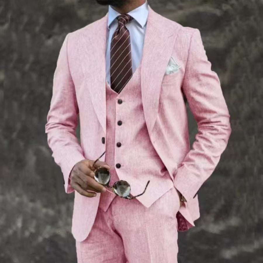 Y1402 New Men's Three-Piece Suit (Customizable)