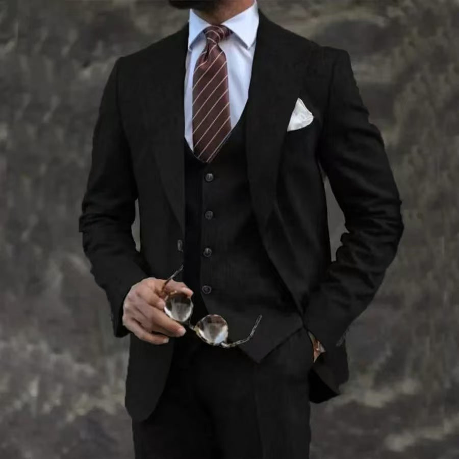 Y1402 New Men's Three-Piece Suit (Customizable)