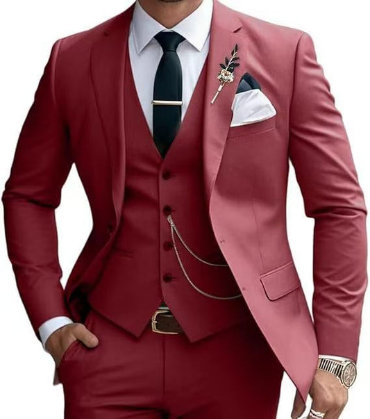 Y0682 3-piece suit 2-button casual