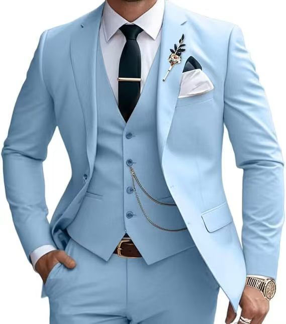 Y0682 3-piece suit 2-button casual