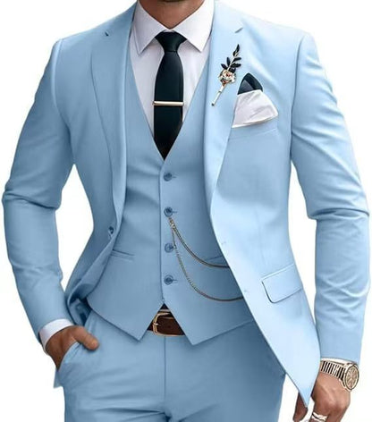 Y0682 3-piece suit 2-button casual