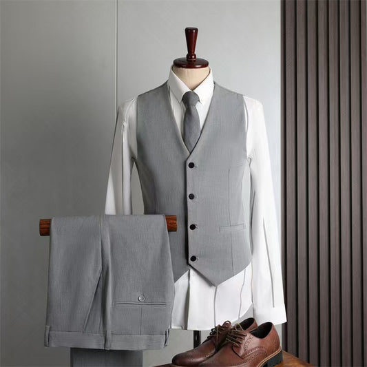 Y1421 solid color slim fit suit vest