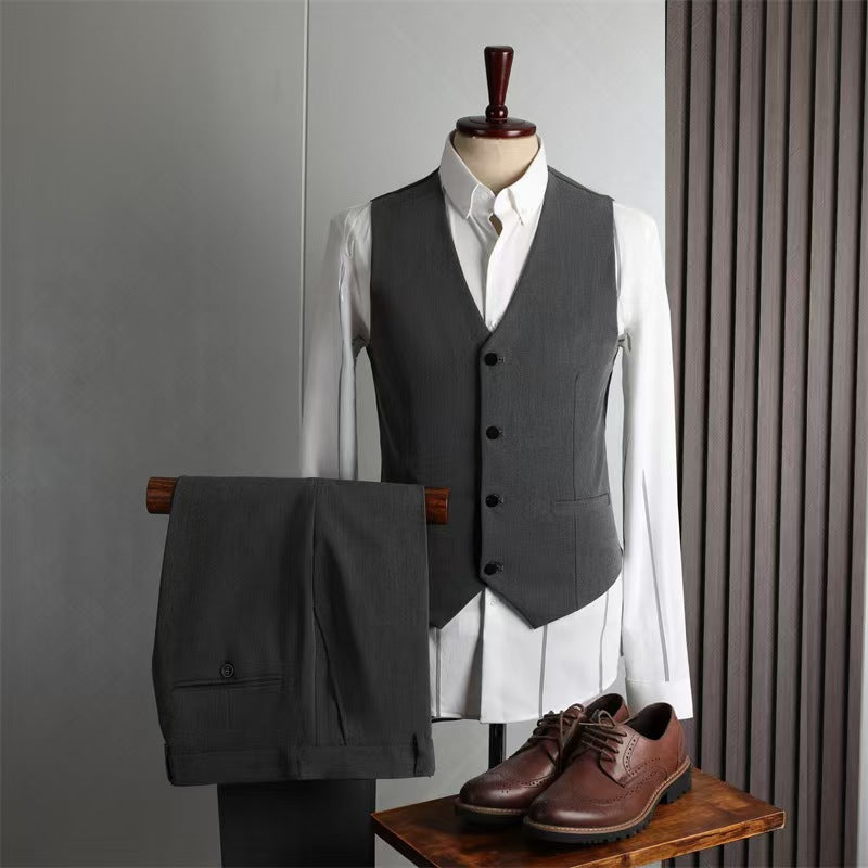Y1421 solid color slim fit suit vest