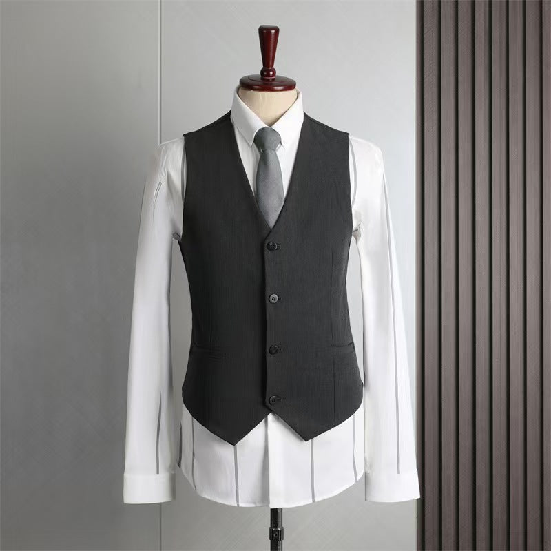Y1421 solid color slim fit suit vest