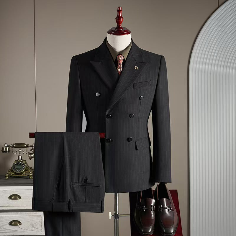 Y1422 Autumn New Arrival Men's Striped Suit Three-piece Suit