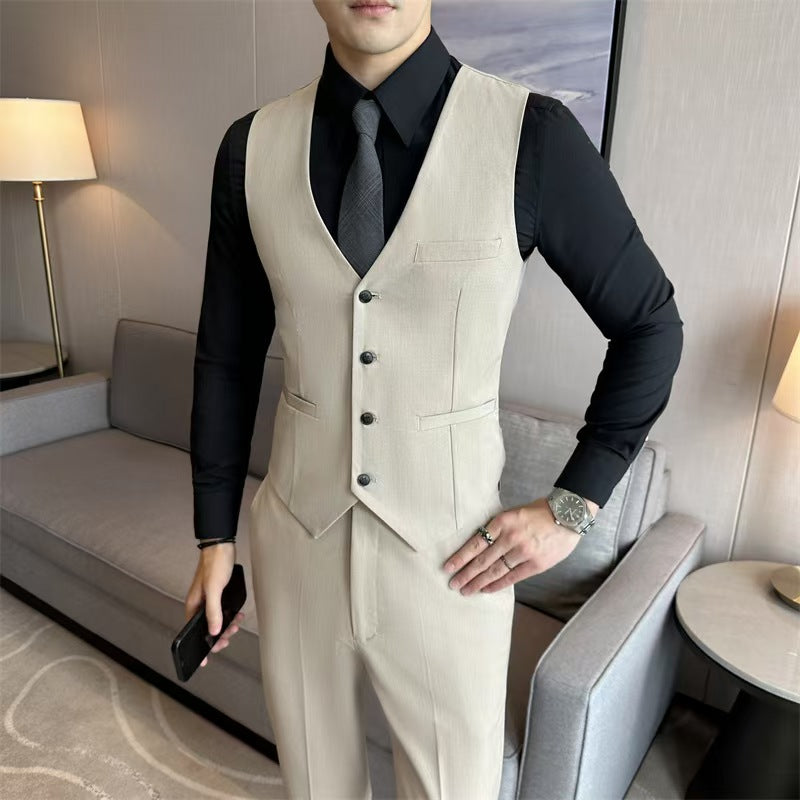 Y0477 double-breasted striped suit for men