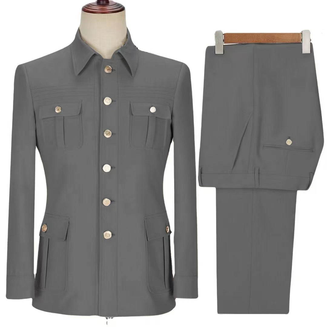 Y1105 Men's Zhongshan collar two-piece suit