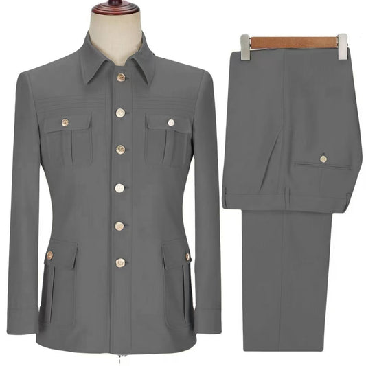 Y1105 Men's Zhongshan collar two-piece suit