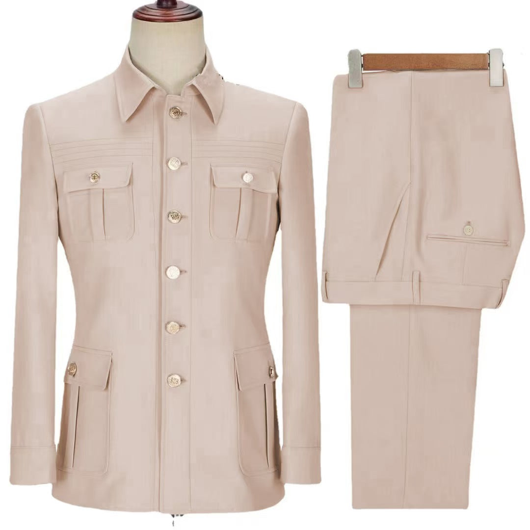 Y1105 Men's Zhongshan collar two-piece suit