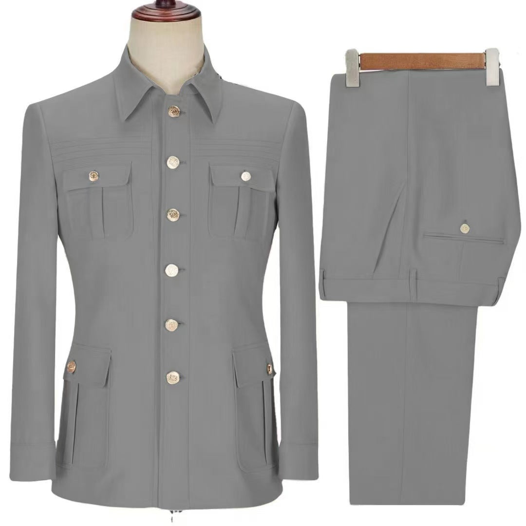 Y1105 Men's Zhongshan collar two-piece suit
